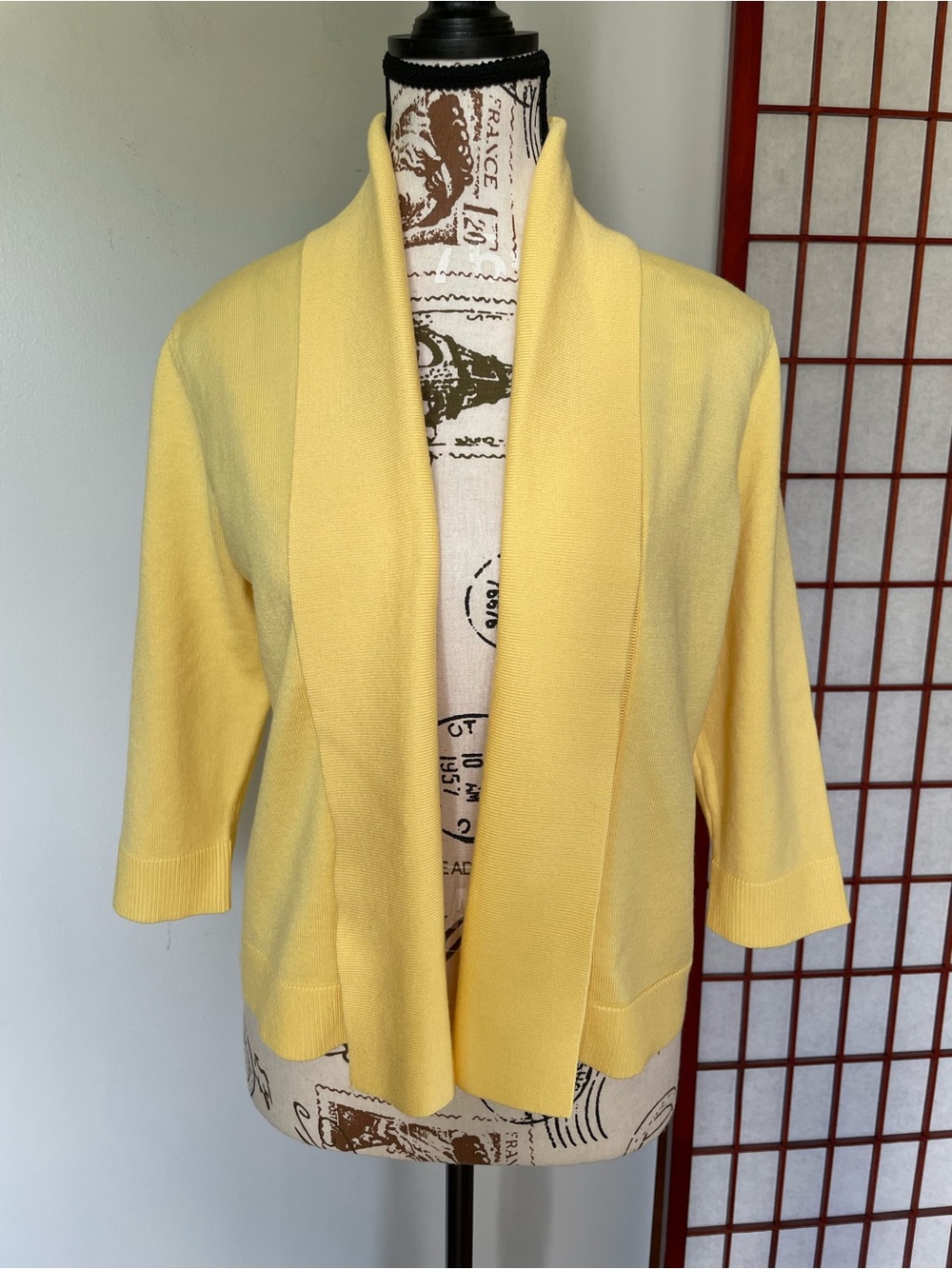 Verve ami Yellow Open-Front Women’s Cardigan, Size M